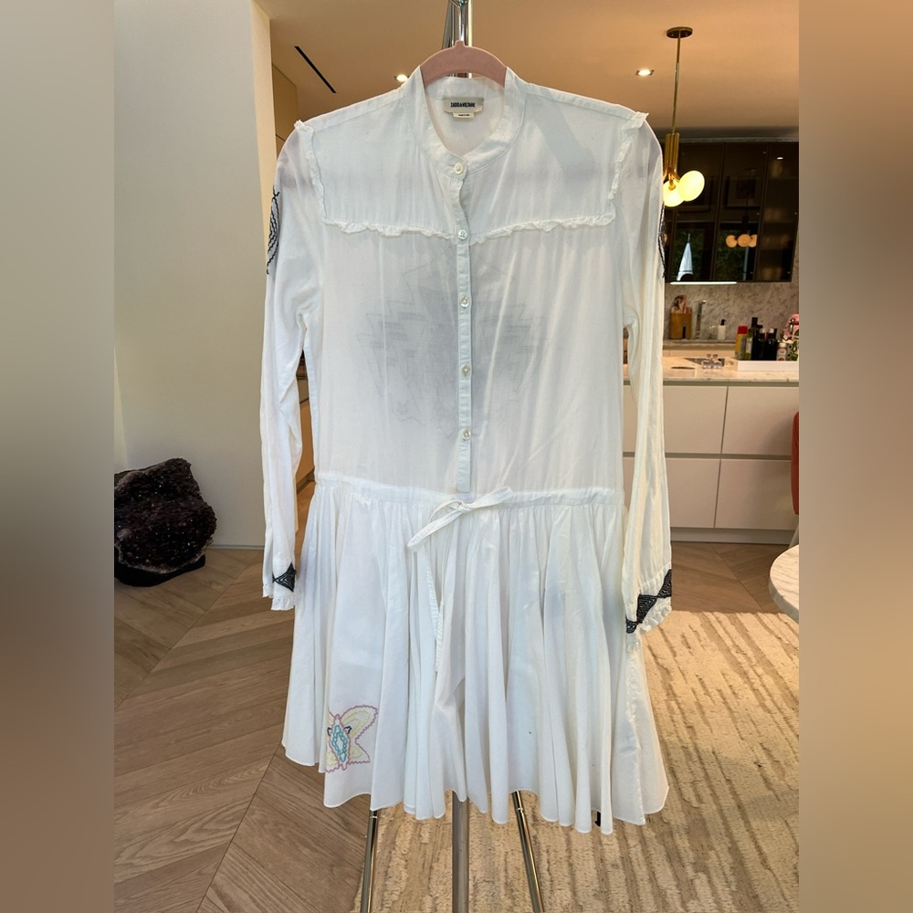 Zadig & Voltaire White Button-Down Dress